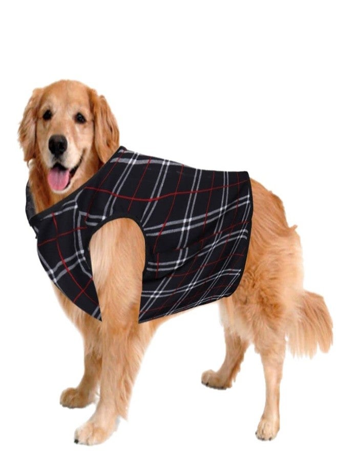 Sage Square Funky Soft Material Dog T-Shirt | Cool/Funky Print Pet | Soft Light Weight | Comfortable & Breathable Dog Clothing | Trendy Vest Outfit (XLarge - 24 inch) (Black Check Print) - Image 1